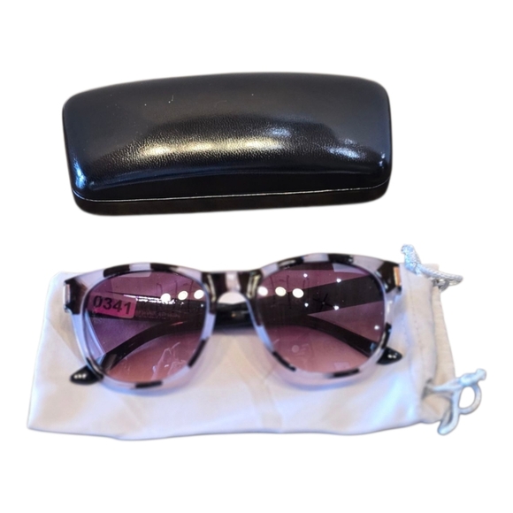 Oscar De La Renta Tortise Shell Blush Rose Brown Cat Eye Sunglasses - Picture 1 of 10